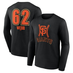 Logan Webb San Francisco Giants Name & Number Fastball Long Sleeve T-Shirt - Black