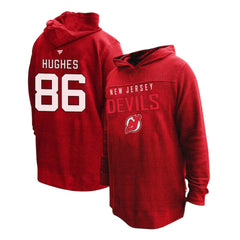 Jack Hughes New Jersey Devils Profile Women's Plus Size Name & Number Thermal Pullover Hoodie Red