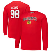 Connor Bedard Chicago Blackhawks Profile Big & Tall Name & Number Thermal Pullover Sweatshirt Red