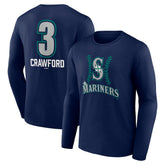 J.P. Crawford Seattle Mariners Name & Number Fastball Long Sleeve T-Shirt - Navy