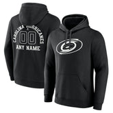 Carolina Hurricanes Personalized Name & Number Monochrome Pullover Hoodie Black