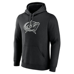Columbus Blue Jackets Personalized Name & Number Monochrome Pullover Hoodie Black