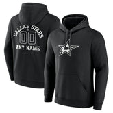 Dallas Stars Personalized Name & Number Monochrome Pullover Hoodie Black