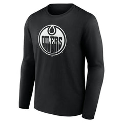 Edmonton Oilers Personalized Name & Number Monochrome Long Sleeve T-Shirt Black