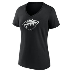 Minnesota Wild Women's Personalized Name & Number Monochrome V-Neck T-Shirt Black