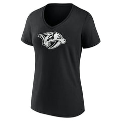 Nashville Predators Women's Personalized Name & Number Monochrome V-Neck T-Shirt Black