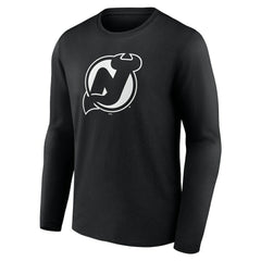 New Jersey Devils Personalized Name & Number Monochrome Long Sleeve T-Shirt Black