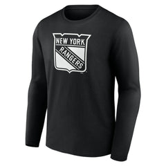 New York Rangers Personalized Name & Number Monochrome Long Sleeve T-Shirt Black