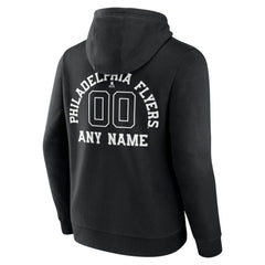 Philadelphia Flyers Personalized Name & Number Monochrome Pullover Hoodie Black