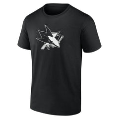 San Jose Sharks Personalized Name & Number Monochrome T-Shirt Black