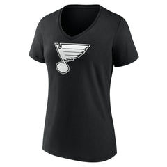 St. Louis Blues Women's Personalized Name & Number Monochrome V-Neck T-Shirt Black