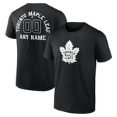 Toronto Maple Leafs Personalized Name & Number Monochrome T-Shirt Black