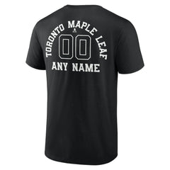 Toronto Maple Leafs Personalized Name & Number Monochrome T-Shirt Black