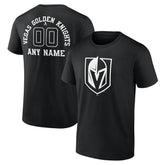 Vegas Golden Knights Personalized Name & Number Monochrome T-Shirt Black