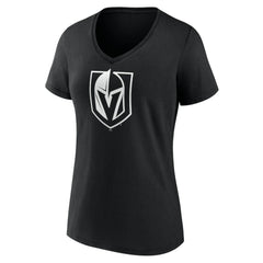 Vegas Golden Knights Women's Personalized Name & Number Monochrome V-Neck T-Shirt Black