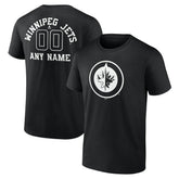 Winnipeg Jets Personalized Name & Number Monochrome T-Shirt Black