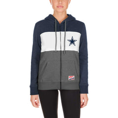 Dallas Cowboys New Era Women's Color-Block Full-Zip Hoodie - Gray outlet