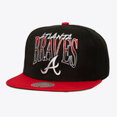 Atlanta Braves Rise Up Snapback Hat - Black | Mitchell & Ness