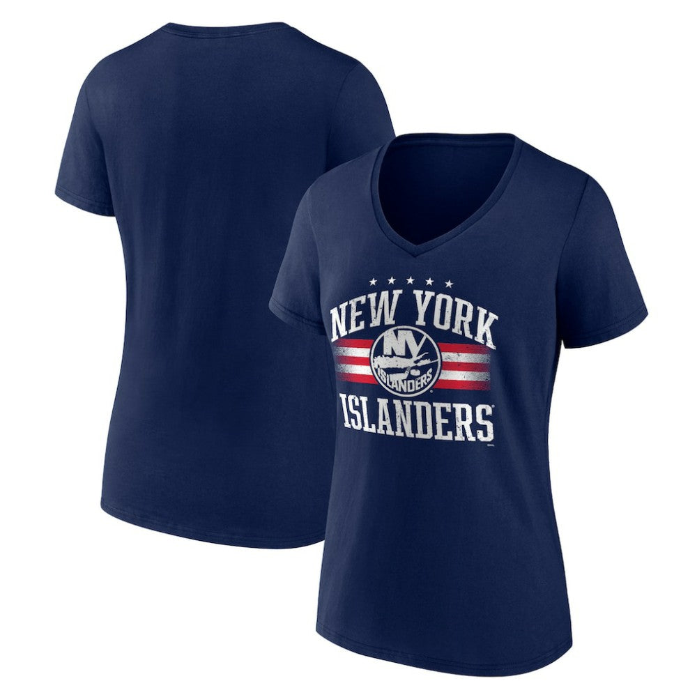 New York Islanders Women's Americana Team V-Neck T-Shirt Navy