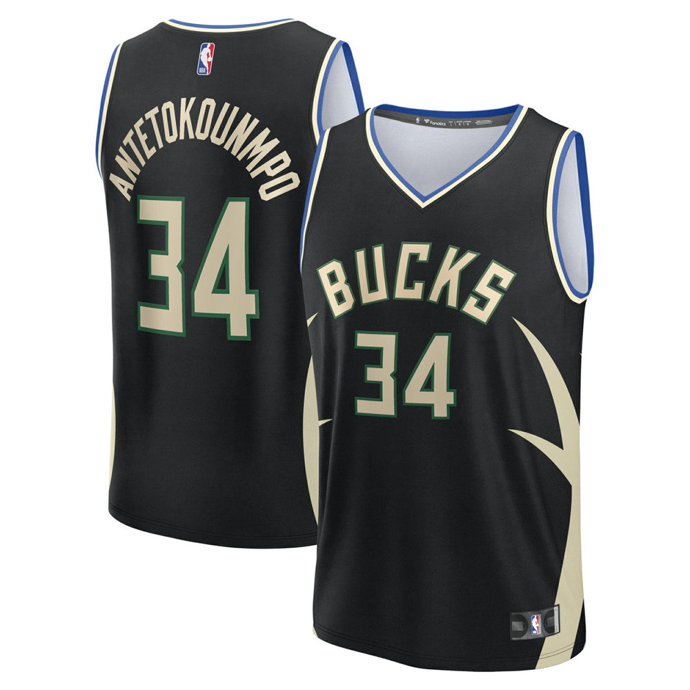 Giannis Antetokounmpo Milwaukee Bucks Youth Fast Break Replica Player Jersey - Statement Edition - Black | Fanatics for sale