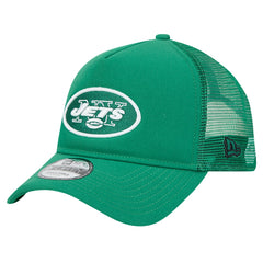 New York Jets New Era 9FORTY A-Frame Trucker Adjustable Hat - Green for sale