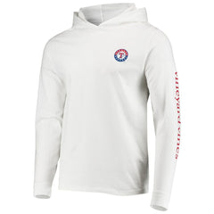 Texas Rangers Vineyard Vines Long Sleeve Hoodie T-Shirt - White