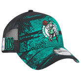 Boston Celtics Tip Off A-Frame Trucker 9FORTY Adjustable Hat - Black/Kelly Green | New Era on sale