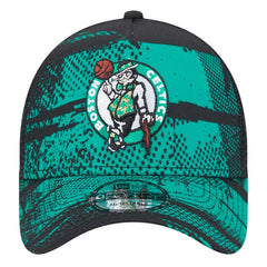 Boston Celtics Tip Off A-Frame Trucker 9FORTY Adjustable Hat - Black/Kelly Green | New Era on sale