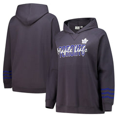 Toronto Maple Leafs Fanatics Women's Plus Size Lightweight Fleece Raglan Pullover Hoodie Charcoal