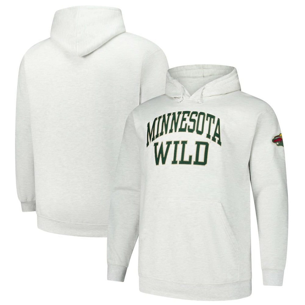 Minnesota Wild Fanatics Big & Tall Fleece Pullover Hoodie Heather Gray