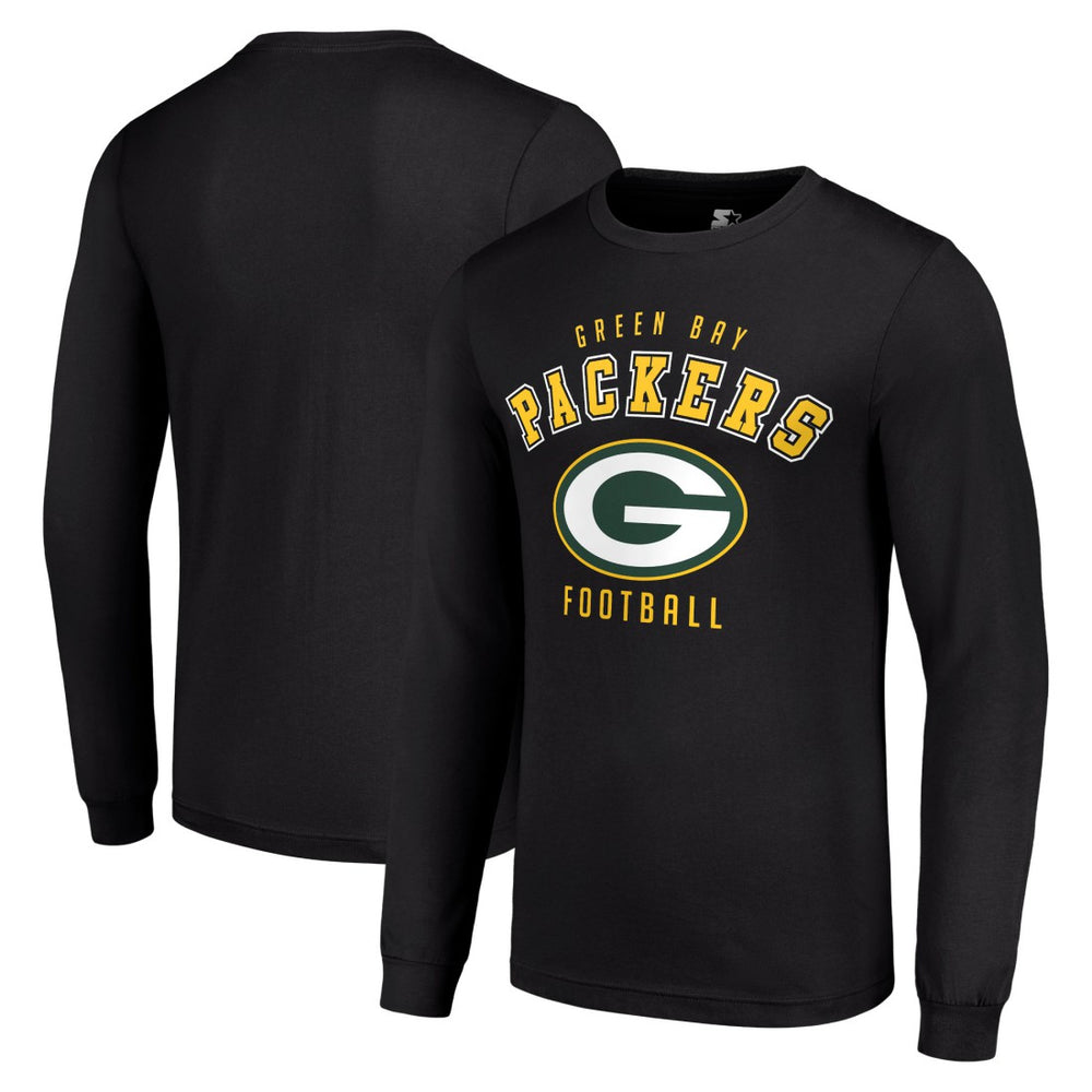 Green Bay Packers Starter Long Sleeve T-Shirt - Black sale