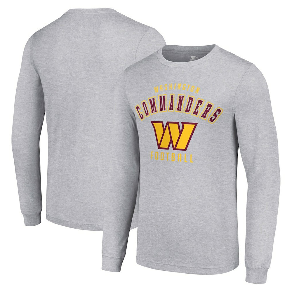 Washington Commanders Starter Long Sleeve T-Shirt - Heather Gray for sale