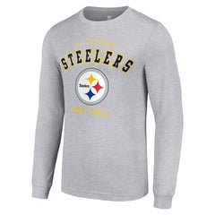 Pittsburgh Steelers Starter Long Sleeve T-Shirt - Heather Gray cheap