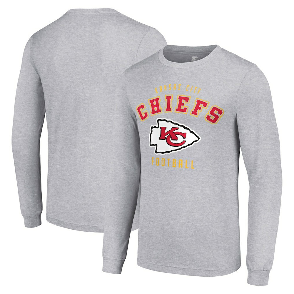 Kansas City Chiefs Starter Long Sleeve T-Shirt - Heather Gray discount