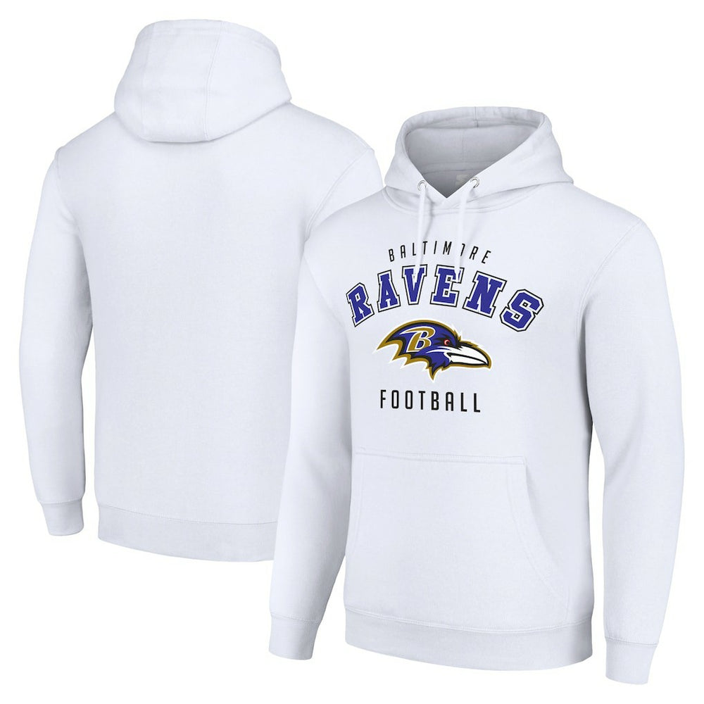 Baltimore Ravens Starter Unisex Logo Pullover Hoodie - White on sale