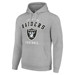 Las Vegas Raiders Starter Unisex Logo Pullover Hoodie - Heather Gray cheap