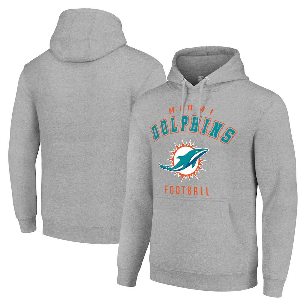 Miami Dolphins Starter Unisex Logo Pullover Hoodie - Heather Gray outlet
