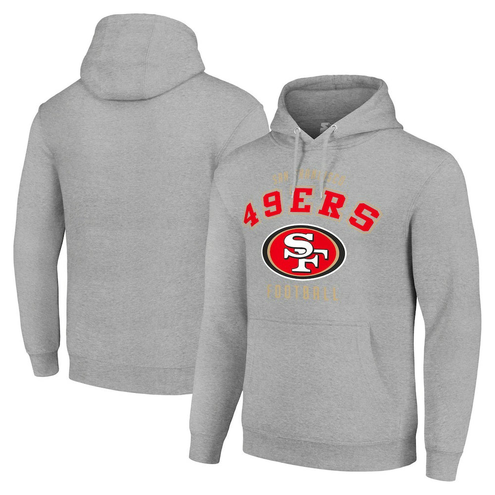 San Francisco 49ers Starter Unisex Logo Pullover Hoodie - Heather Gray cheap