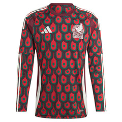Mexico National Team 2024 Home Replica Long Sleeve Jersey - Burgundy | Adidas outlet