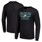 Philadelphia Eagles Starter Team Mesh Print Graphic Long Sleeve T-Shirt - Black for sale