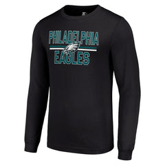Philadelphia Eagles Starter Team Mesh Print Graphic Long Sleeve T-Shirt - Black for sale
