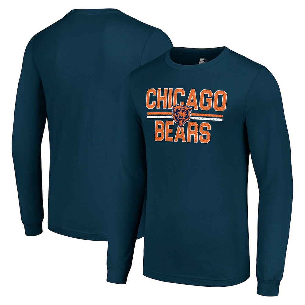 Chicago Bears Starter Team Mesh Print Graphic Long Sleeve T-Shirt - Navy outlet