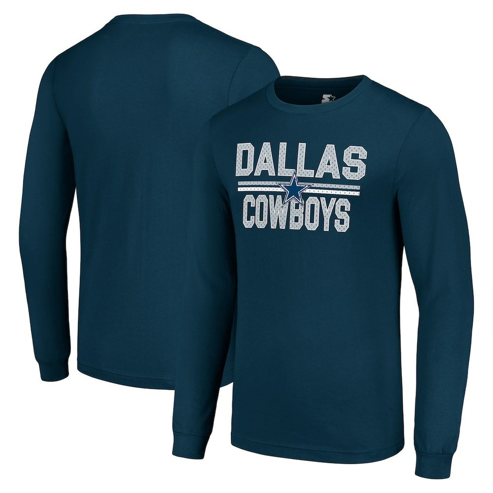 Dallas Cowboys Starter Team Mesh Print Graphic Long Sleeve T-Shirt - Navy on sale