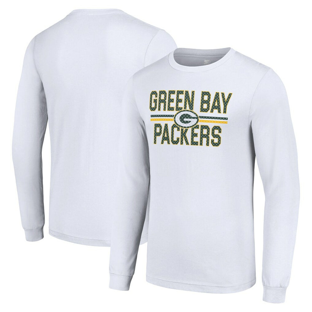 Green Bay Packers Starter Team Mesh Print Graphic Long Sleeve T-Shirt - White for sale