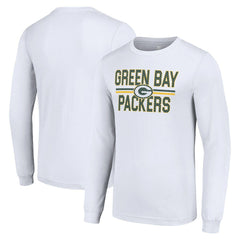 Green Bay Packers Starter Team Mesh Print Graphic Long Sleeve T-Shirt - White for sale