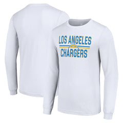 Los Angeles Chargers Starter Team Mesh Print Graphic Long Sleeve T-Shirt - White cheap