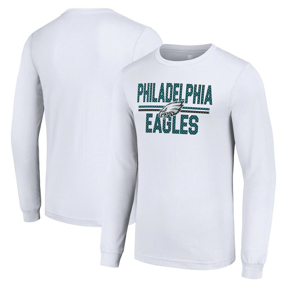 Philadelphia Eagles Starter Team Mesh Print Graphic Long Sleeve T-Shirt - White for sale