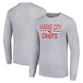 Kansas City Chiefs Starter Team Mesh Print Graphic Long Sleeve T-Shirt - Heather Gray outlet