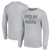 Green Bay Packers Starter Team Mesh Print Graphic Long Sleeve T-Shirt - Heather Gray sale