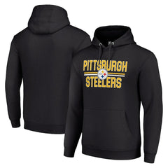 Pittsburgh Steelers Starter Unisex Team Mesh Print Graphic Tri-Blend Pullover Hoodie - Black discount